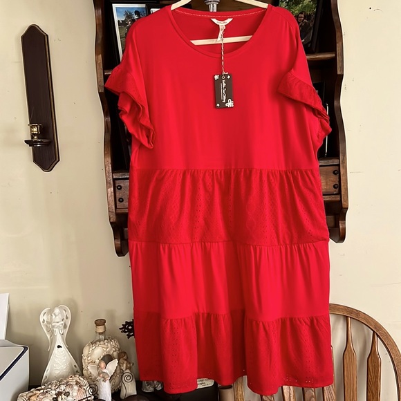 Matilda Jane Dresses & Skirts - MATILDA JANE Bellewood Knit and Eyelet Dress, Size XL, NWT.